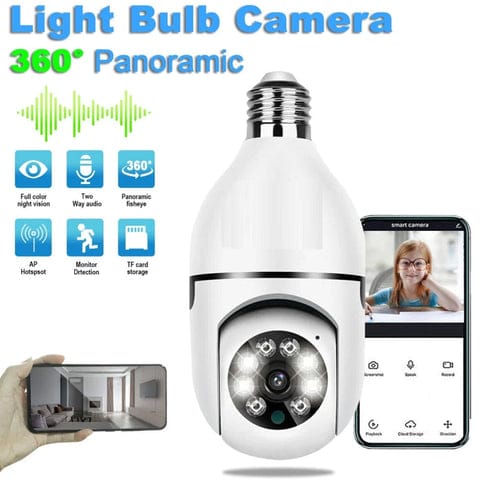 🔐 V380 Pro Wireless WiF 360° Panoramic Smart Bulb Security Camera