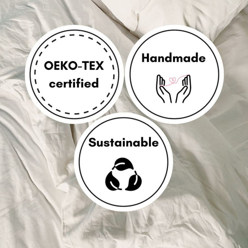 Embroidered Edge Sage Green 100% Pure Linen | Linen Cotton Mix | 3 Piece Duvet Cover Set | 4 Piece Sheet Set | Handmade | Pre-washed | Soft-3